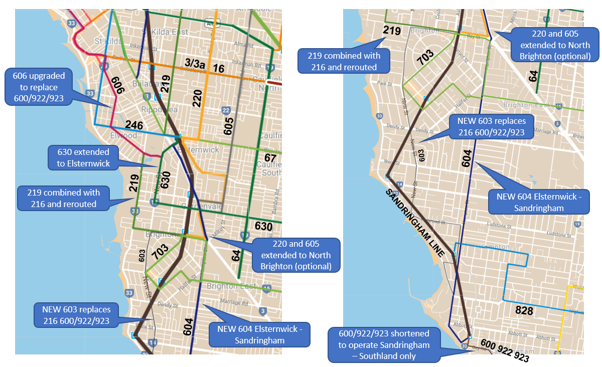 Bus 246 Route Map Melbourne On Transit: Building Melbourne's Useful Network - Part 8: St  Kilda Brighton Sandringham