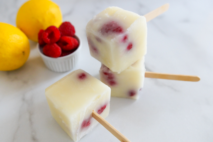 lemon raspberry ice pops