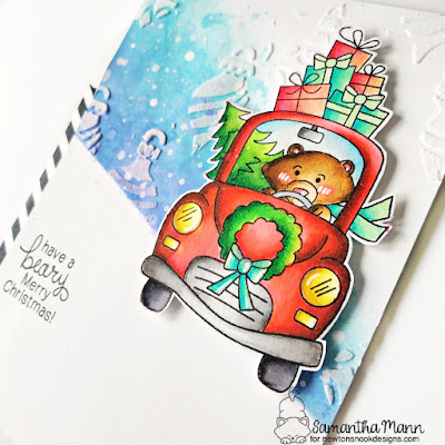 Have a Beary Merry Christmas Card by Samantha Mann for Newton's Nook Designs, Christmas, Cards, Distress Inks, Christmas Card, Ink Blending, Card Making, #newtonsnook #christmascard #cards #cardmaking #handmadecards #distressinks