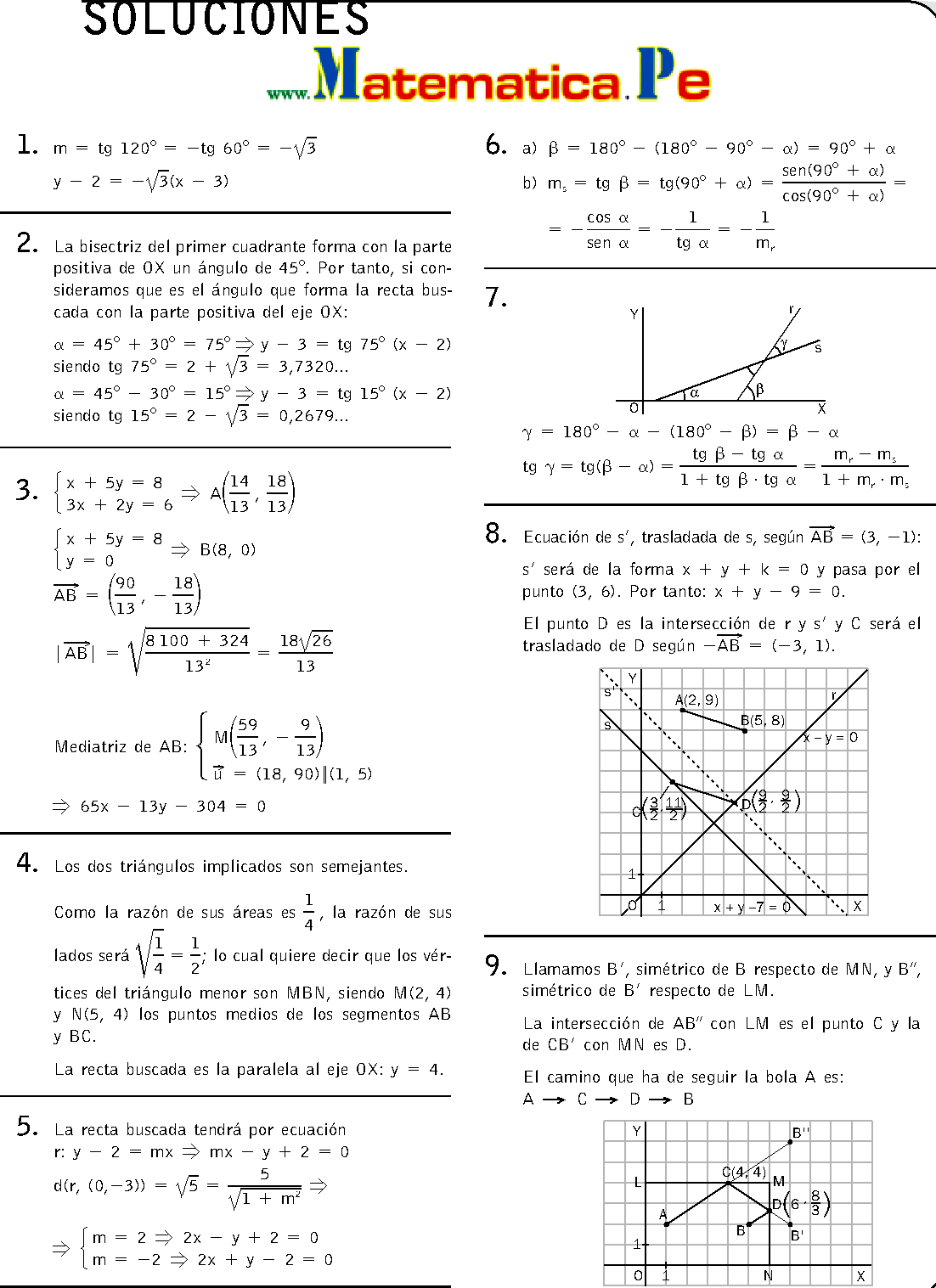 PROBLEMAS MÉTRICOS EJERCICIOS RESUELTOS MATEMATICAS 1 BACHILLERATO PDF
