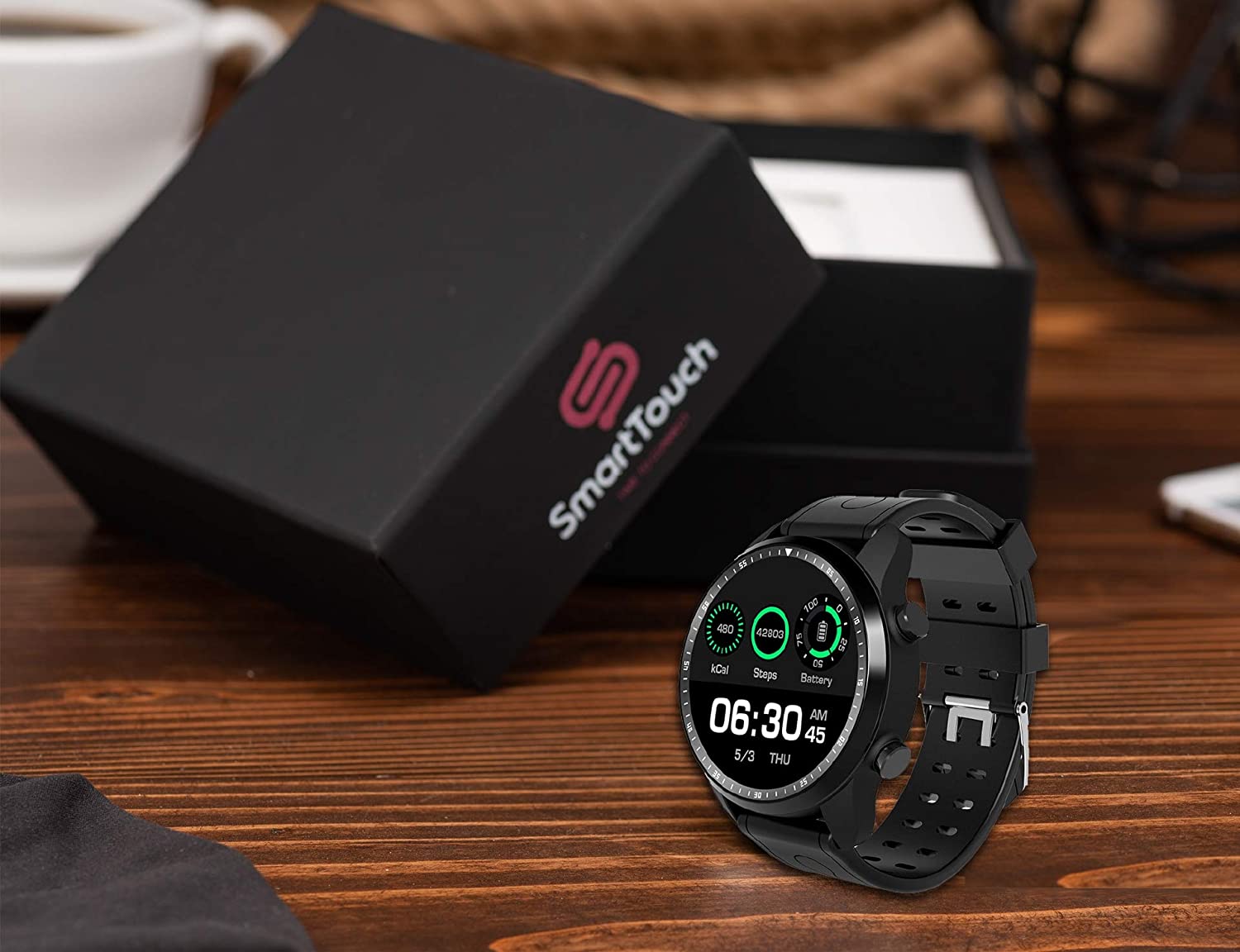 Smart Touch ST66 4G LTE Smart Watch for Men Android 6.0 & iOS, GPS Bluetooth Fitness Tracker