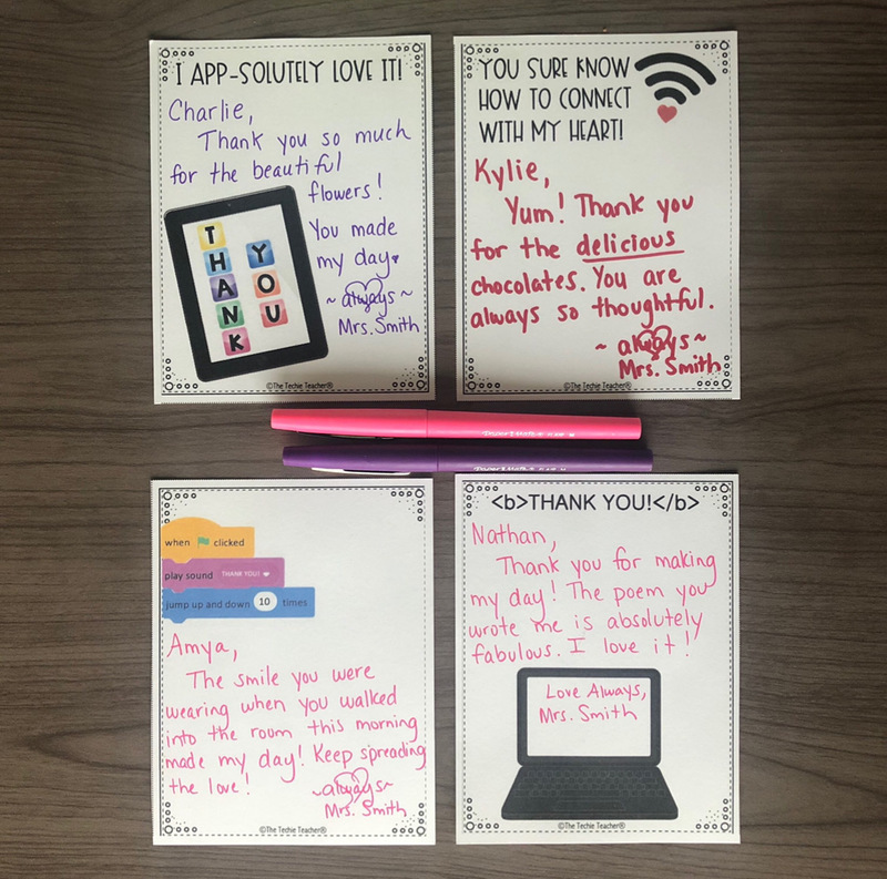 Technology Themed Thank You Notes The Techie Teacher