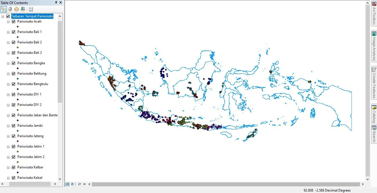Data Lengkap Peta Sebaran Tempat Pariwisata Se-Indonesia