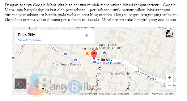 Hasil Google Maps Setelah di Edit Hasil Google Maps Setelah di Edit