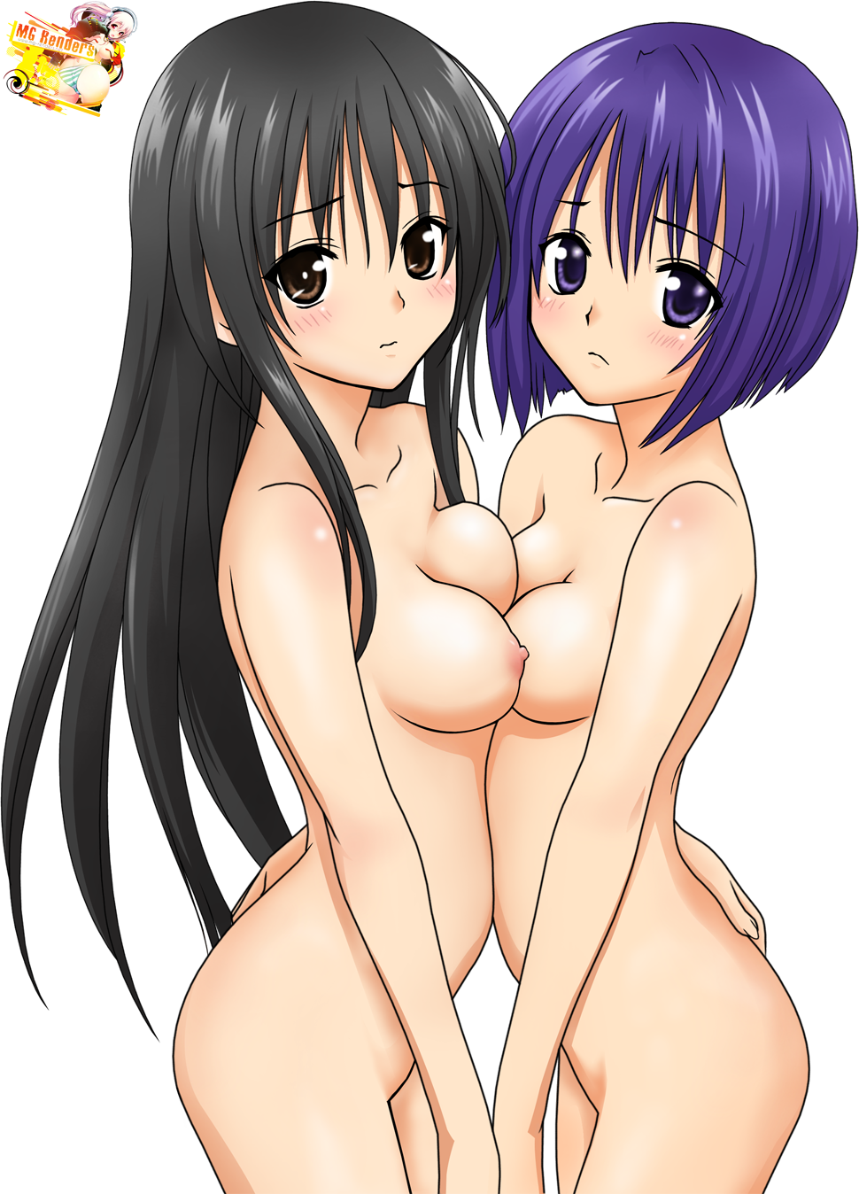 To Love-Ru: Kotegawa Yui, Sairenji Haruna Render 1 Ecchi Yuri Hentai Naked  - Hentai Anime - PNG Image without background