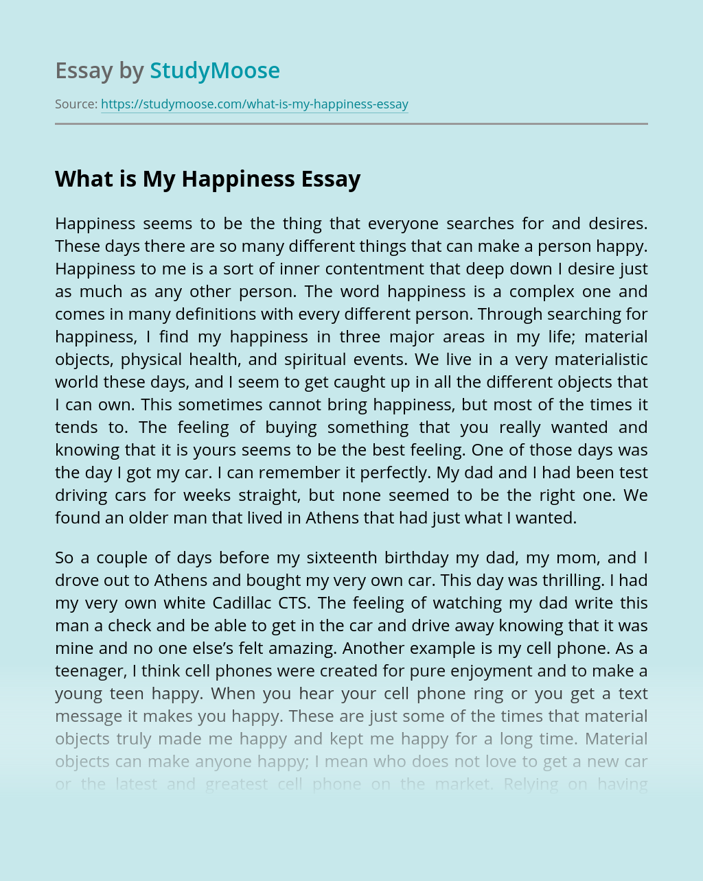 introduction of happiness essay