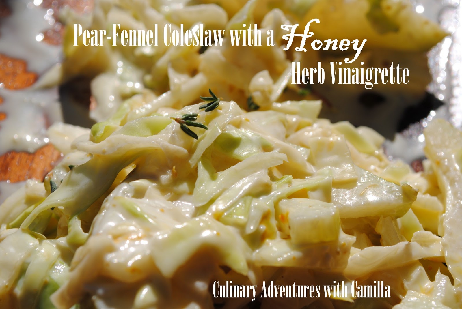 PearFennel Coleslaw in a HoneyHerb Vinaigrette {Valentines}