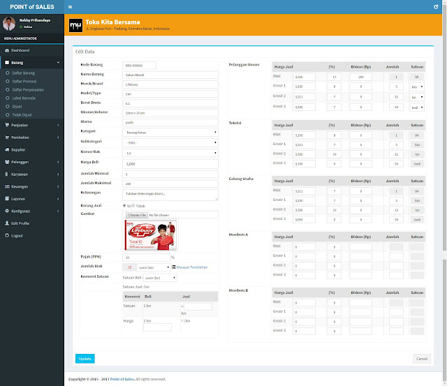 MANGGALEH - Point of Sales dengan Codeigniter 3.x dan Database MySQL