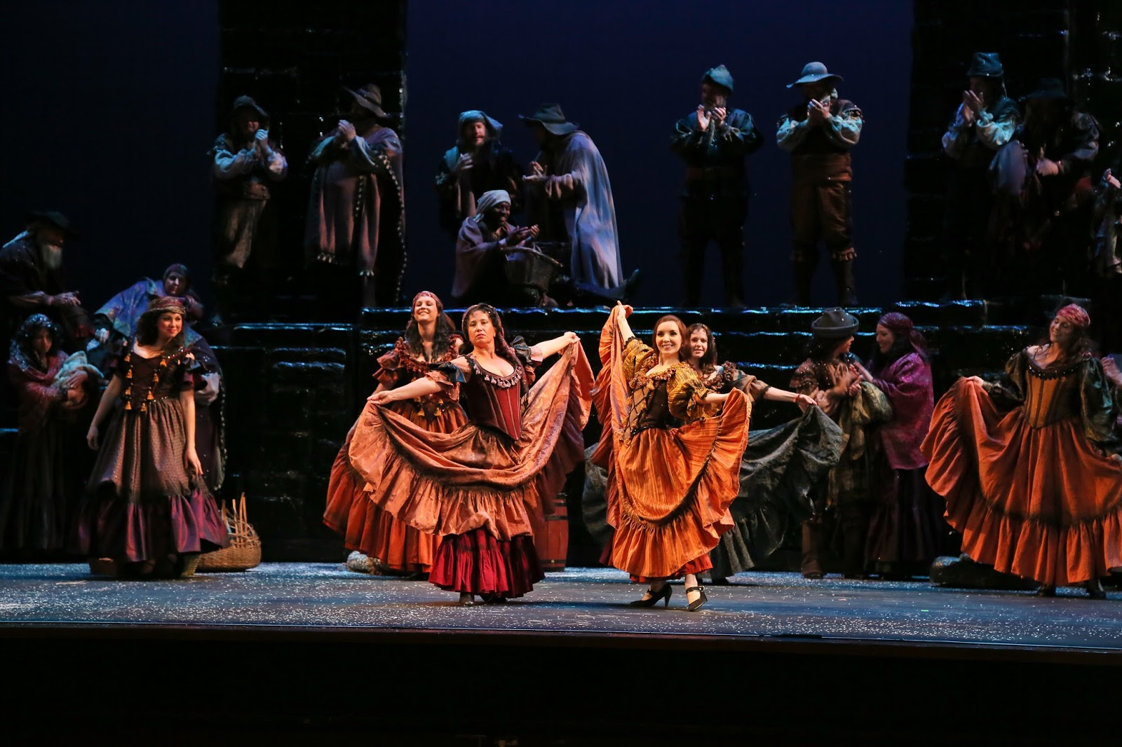 IN PERFORMANCE: a scene from Opera Carolina's production of Sergi Rachmaninoff's ALEKO, part of a double bill with Ruggero Leoncavallo's PAGLIACCI, April 2016 [Photo by jonsilla.com, © by Opera Carolina]