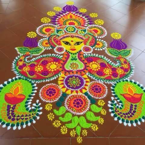Life's little treasures: Ma Durga Rangoli