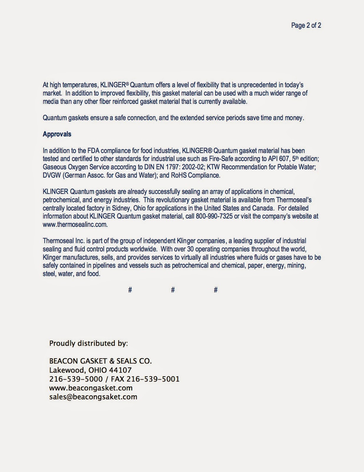 Beacon Gasket & Seals Co.