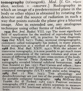 The entry for tomography in the Oxford English Dictionary.