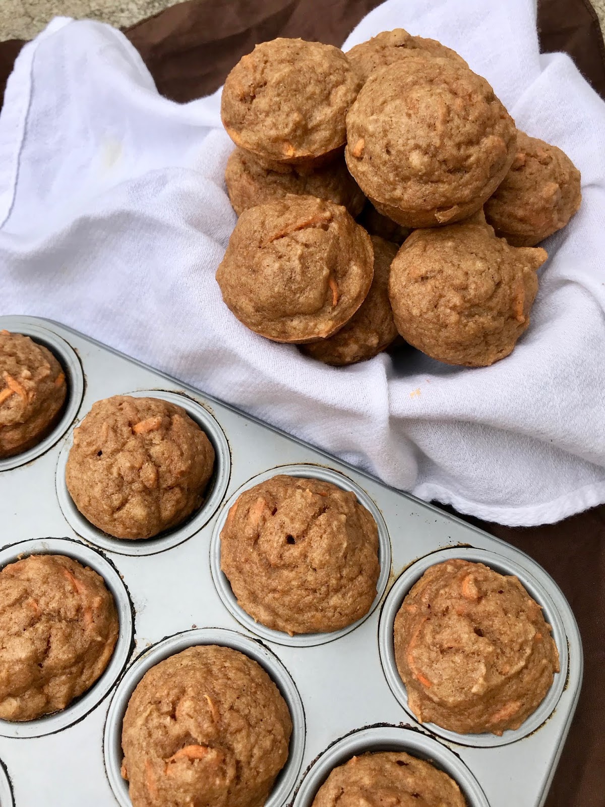 Savory Moments Whole wheat carrot applesauce mini muffins