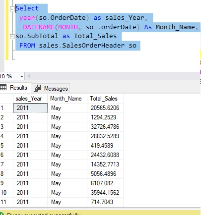 Microsoft Business Intelligence: Get Monthly sales using dynamic pivot ...