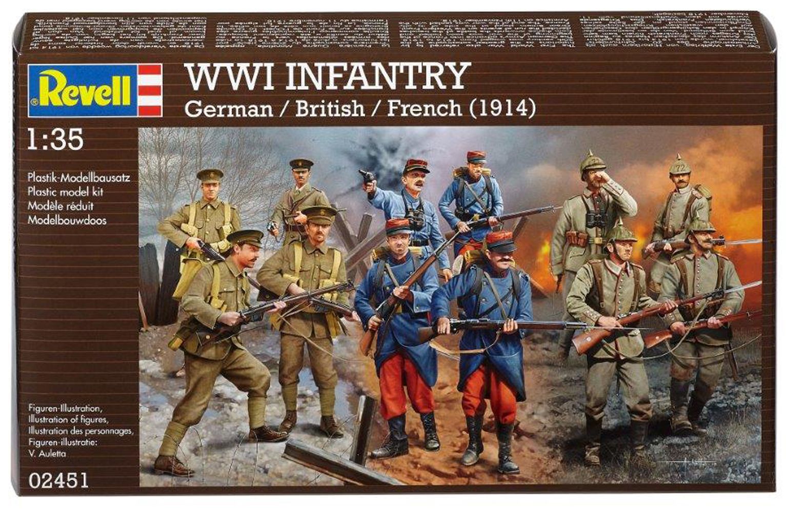 6 Miniatures 1914 Infantry Command Great War F100 WWI French Officers and NCOs 