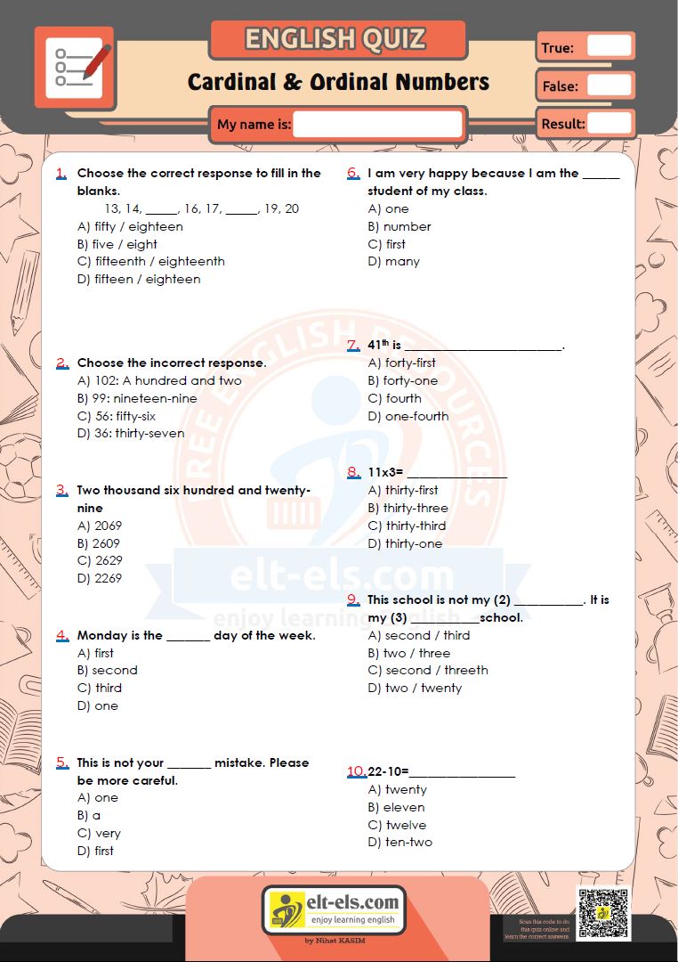 cardinal-and-ordinal-numbers-multiple-choice-test-www-elt-els