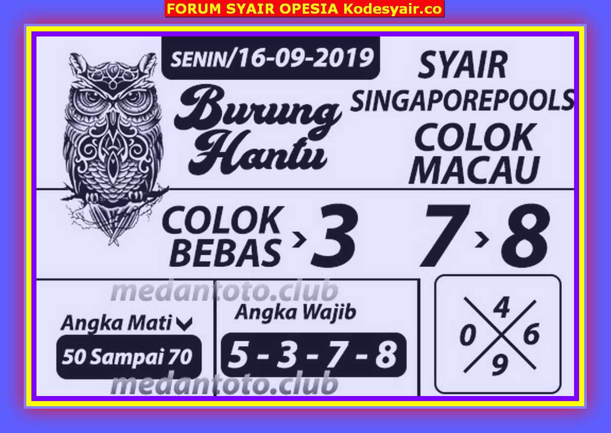 46 Syair Sydney Burung Hantu Png