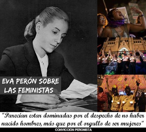 Movimiento Nacional: Eva Perón sobre las Feministas: en repudio al ataque a  la Catedral de Mar del Plata