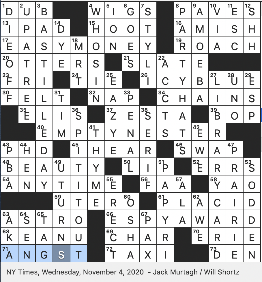 The New York Times Crossword in Gothic: 04.30.11 — A Cowboy May Have a Big  One