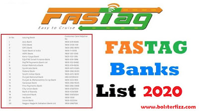 fastag banks list 2020
