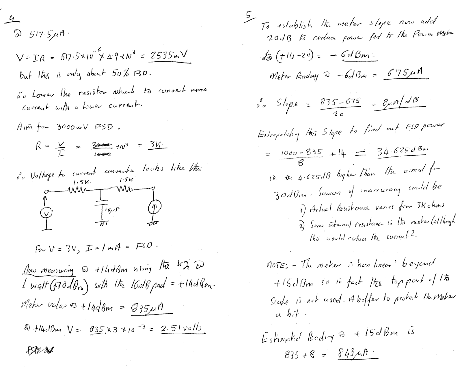 N4HAY / ZS6RSH AD8307 Power Meter. The Analog Meter Calibration