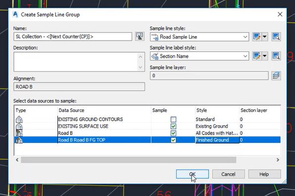 Create a sample line group in Autodesk Civil 3D