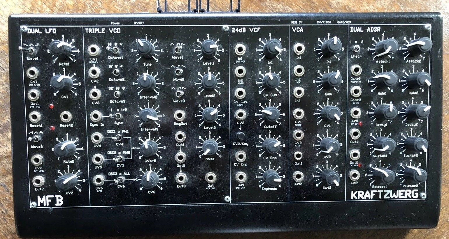 MATRIXSYNTH MFB Kraftzwerg 3 Oscillator Semi Modular Analog Synth SN 10237