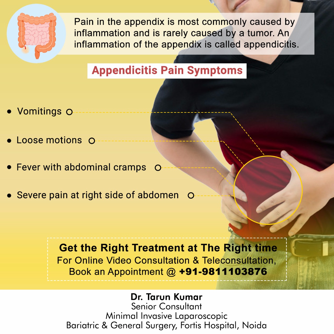 Dr. Tarun Kumar Surgeon Appendicitis Pain Symptoms