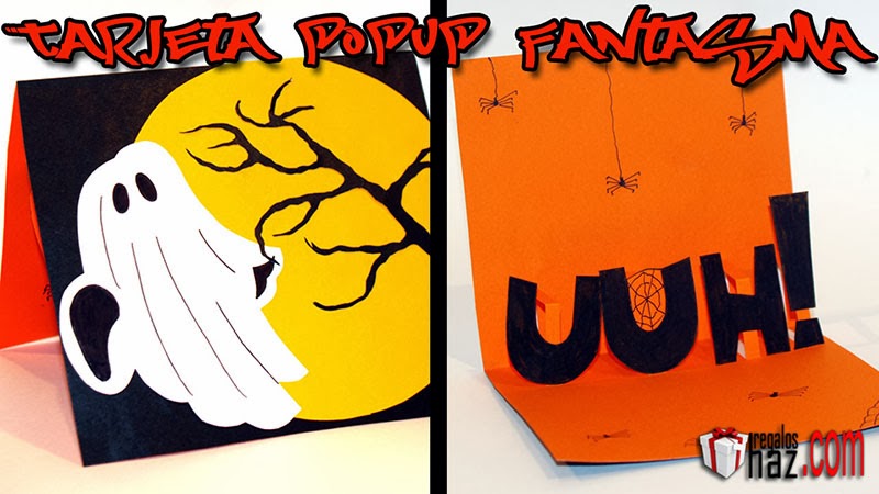 tarjeta pop up fantasma: halloween