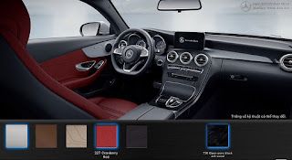 Màu nội thất Mercedes C300 Coupe 2019 Nội thất Mercedes C300 Coupe 2019 màu Đỏ Cranberry 227