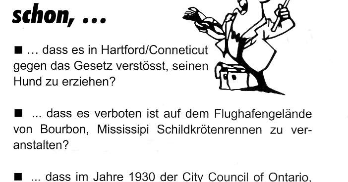 Hollaenders Schmunzelecke Wussten Sie schon&hellip;.?