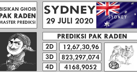 Prediksi Togel Sydney Rabu 29 Juli 2020 PREDIKSI PAK RADEN