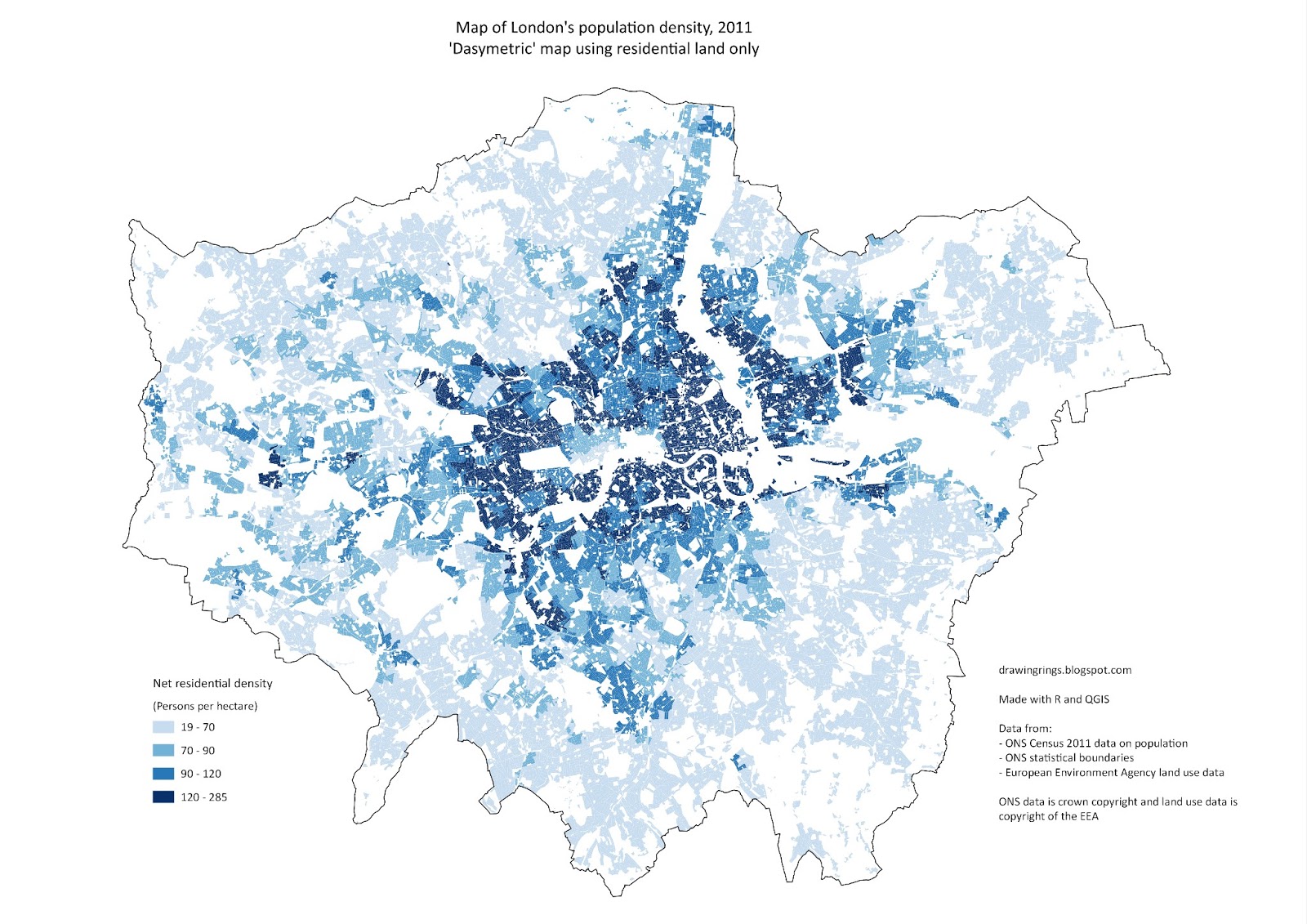 (Drawing) Rings Around The World: A better map of population density