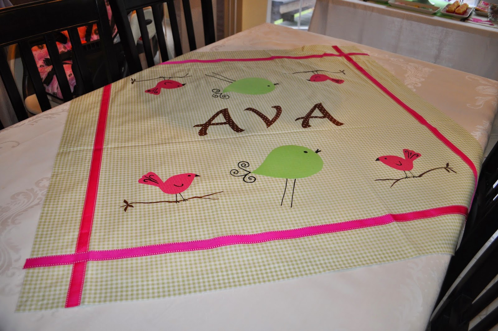 Penelope Bird fabric table cover