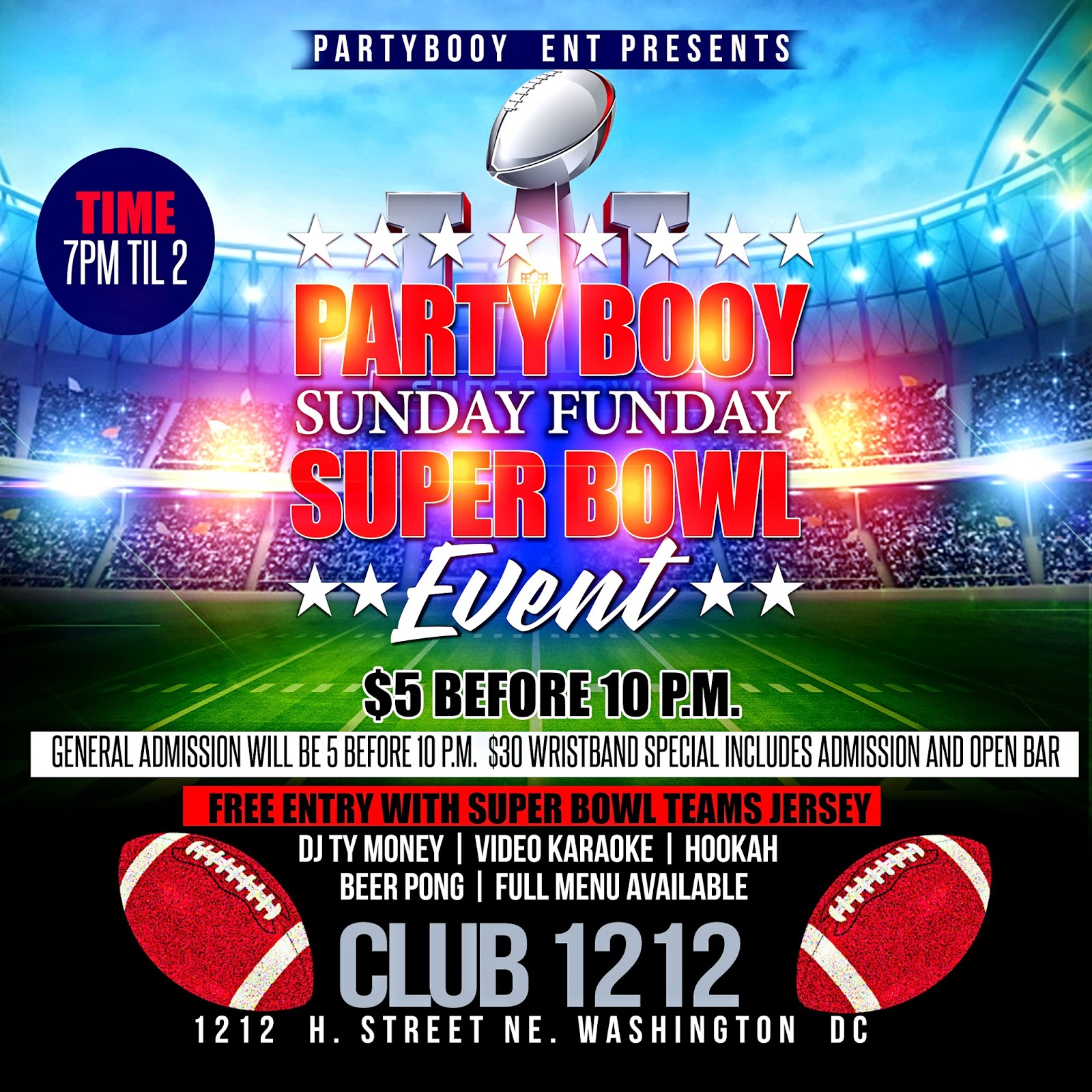 graphicwind creative designs Party Booy Sunday Funday Super Bowl