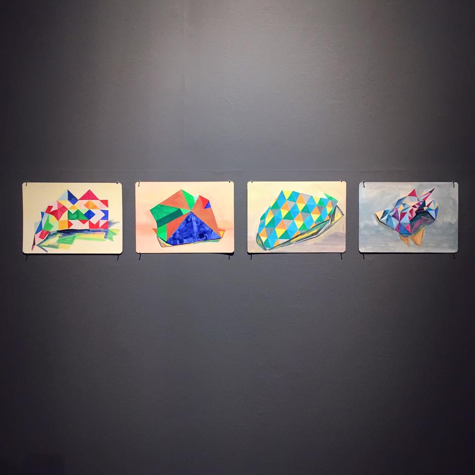 paintings from left to right faade mirror creature and guise