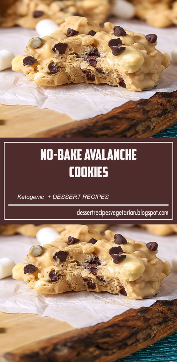 No-Bake Avalanche Cookies are a simple make-at-home copycat recipe with just 5 ingredients. Have you ever had the pleasure of enjoying the Avalanche Bark at Rocky Mountain Chocolate Factory? Imagine creamy peanut butter fudge speckled with Rice Krispies, fluffy marshmallows and chocolate chips. #nobake #copycatrecipes