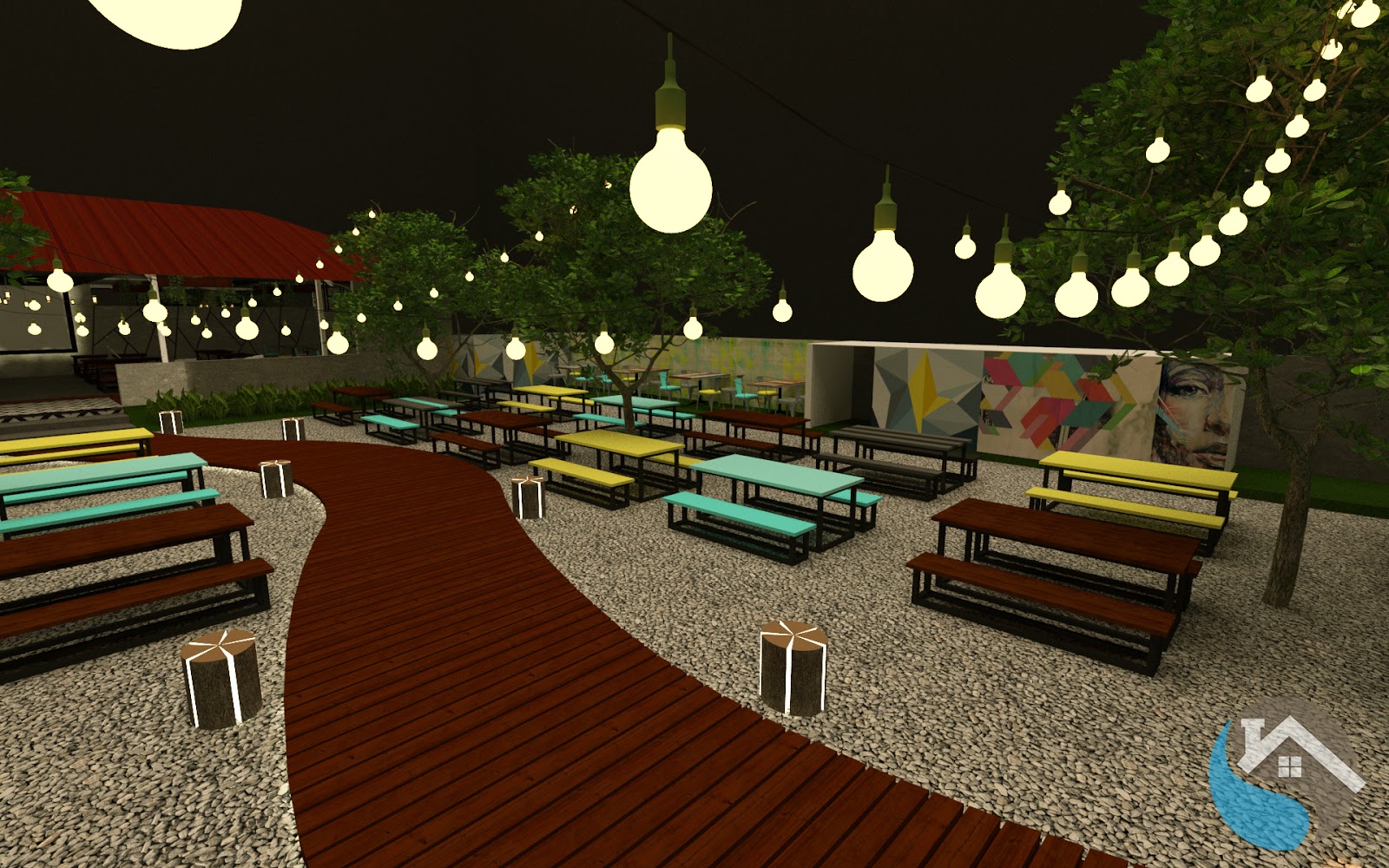 Interiorwalaa Interior Design for Hookah Bar Melt in Cafe