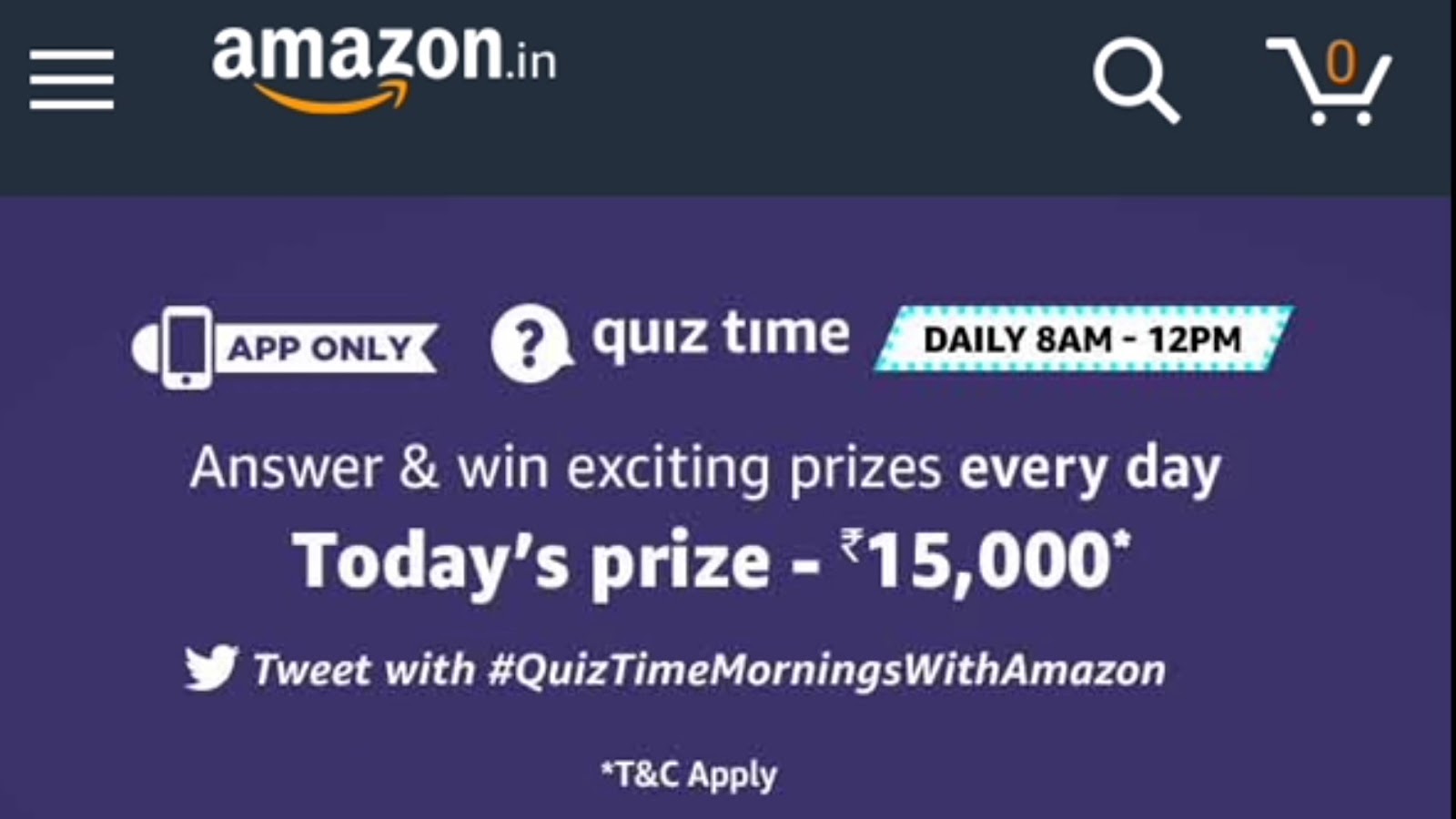 Amazon Quiz Answers Win Today Prize 15,000. QuizTime