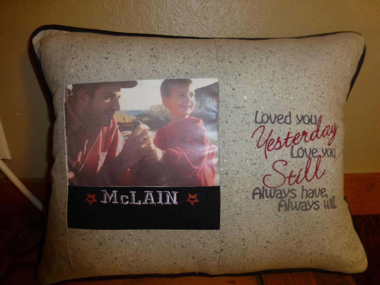 Tonya Post Memory Pillows of loved ones who have passed away.... made