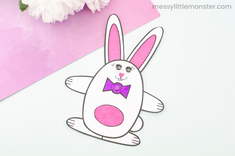 Moving bunny craft template 