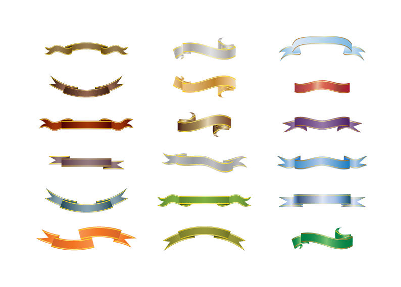 Template Coreldraw Ribbons vector - EIO ARTS