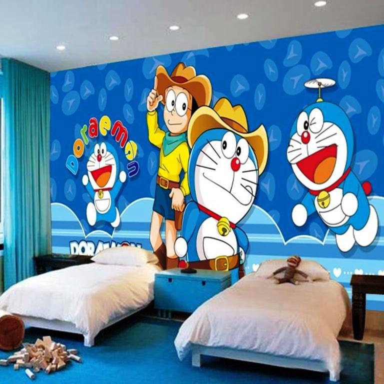 10 Gambar Wallpaper Dinding Kamar Tidur Anak Motif Doraemon