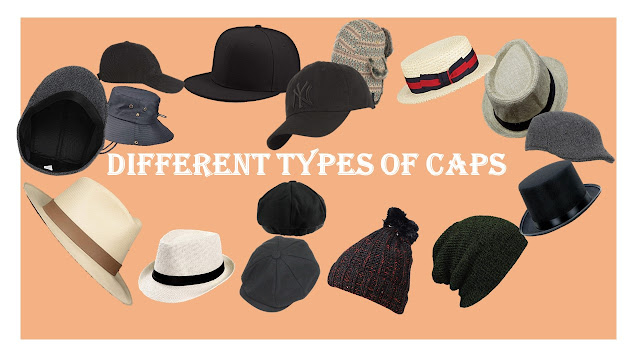 Quick visual glance to different types of hats and caps