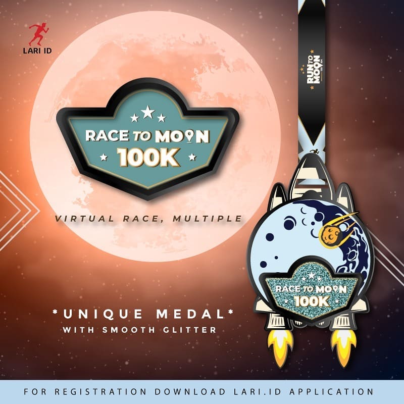 Medali 🔍 Race to Moon 100K - Charity Virtual Race • 2021 Medali 🏅 Race to Moon 100K - Charity Virtual Race • 2021
