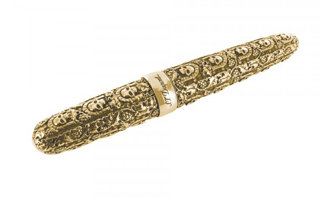 gold skull fountain pen