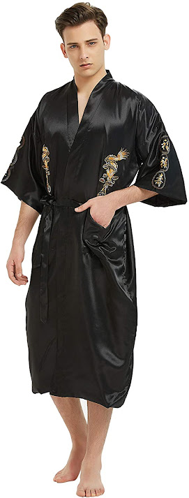 Embroidered Silky Satin Robes For Men and Women