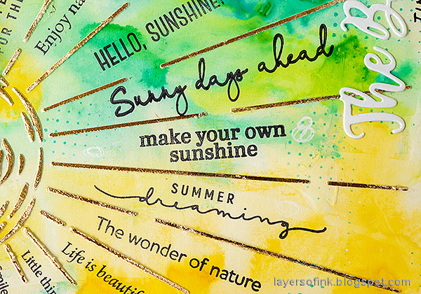 Layers of ink - Sunshine Art Journal Page tutorial by Anna-Karin Evaldsson.