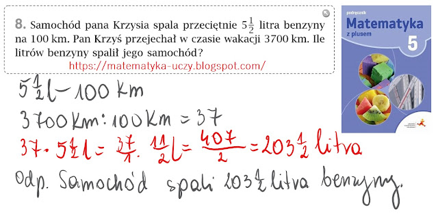 Zad. 8 i 9 str. 90 "Matematyka z plusem 5" Mnożenie ułamków przez liczby naturalne