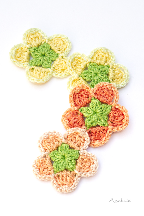 Crochet flower nr 33 free pattern, Anabelia Craft Design